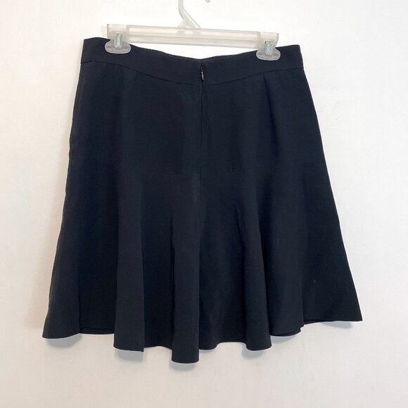 ALEXANDER MCQUEEN Solid Black Stitching Details Pleated Pleat Mini A-Line Skirt - Picture 12 of 16